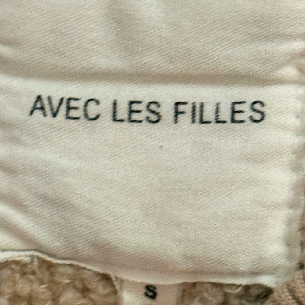 Anthropologie x AVEC LES FILLES tan/crème Sherpa jacket size S